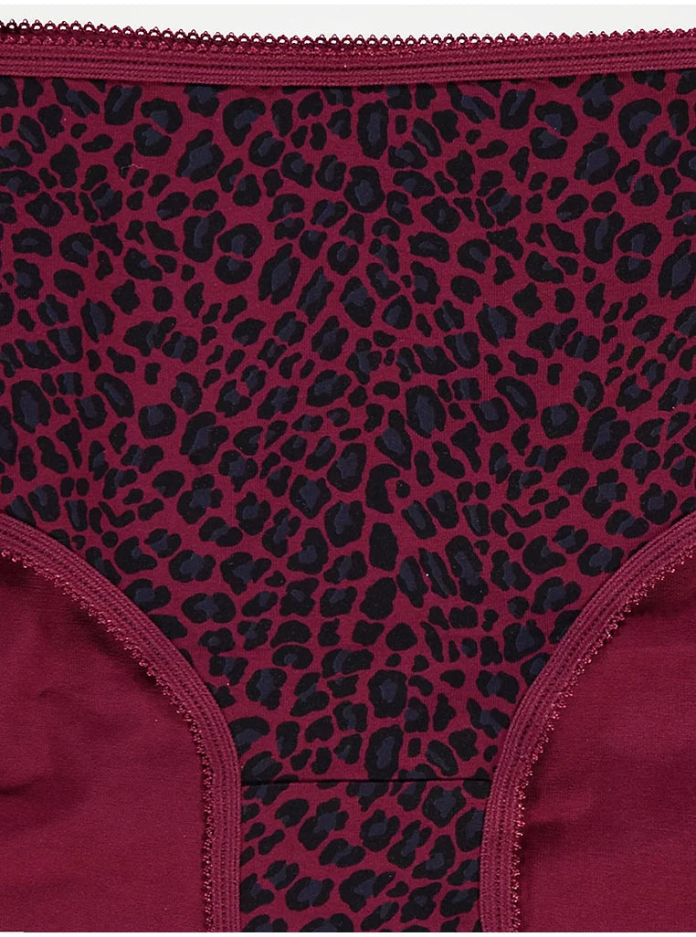 Animal Print Midi Knickers 5 Pack