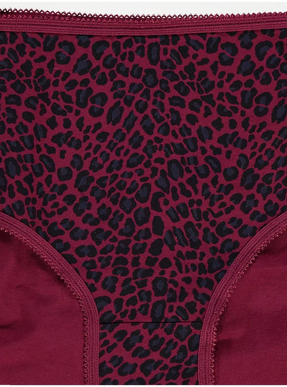 Animal Print Midi Knickers 5 Pack