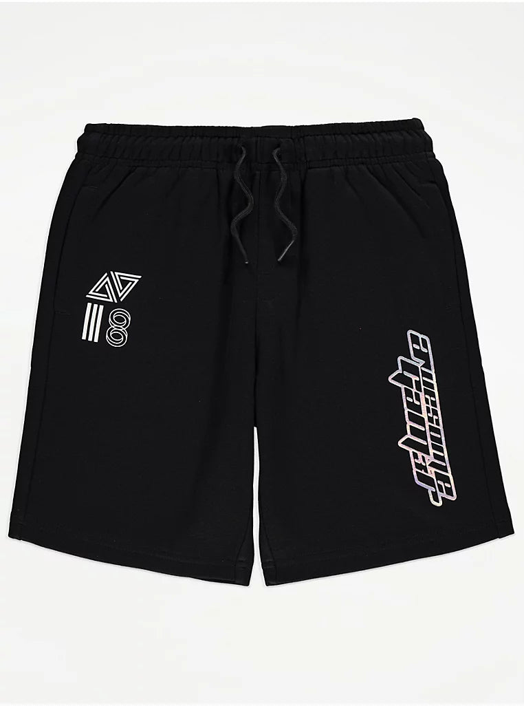 Black Foil Awesome Gamer T-Shirt and Shorts Outfit