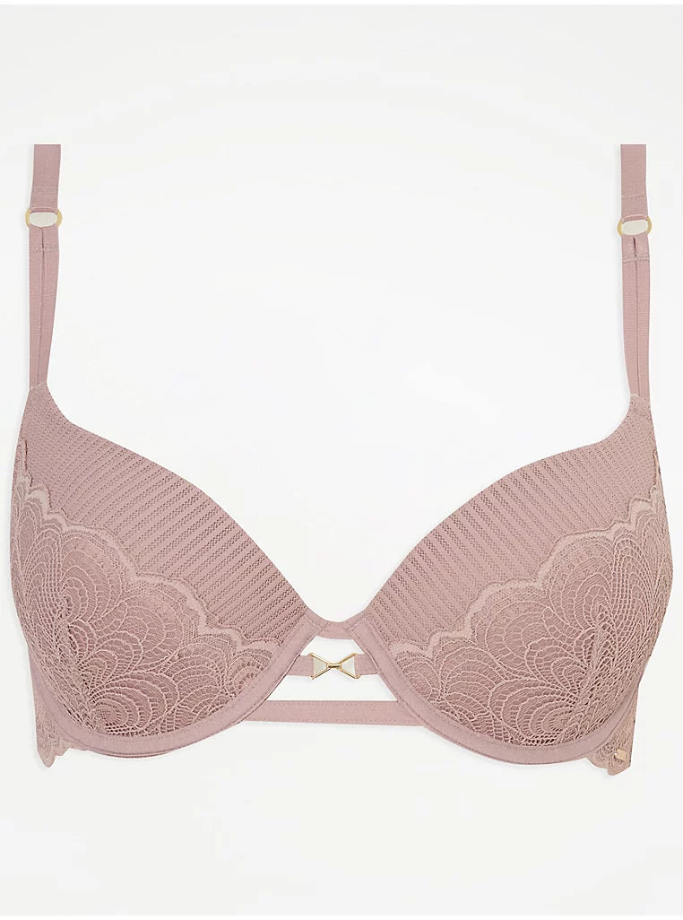 Pink Entice Wave Lace T-Shirt Bra