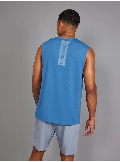 Gym Locker Blue Longline Quick Dry Vest